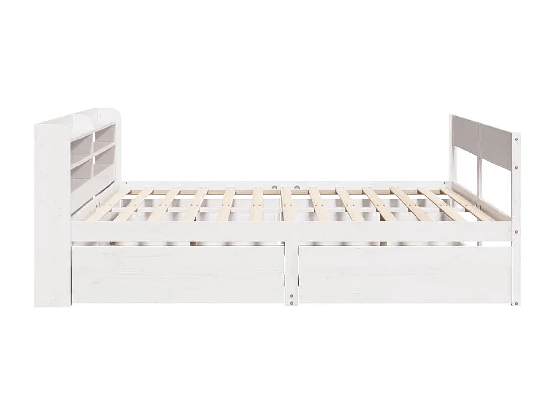 Cadre de lit sans matelas blanc 150x200 cm bois de pin massif