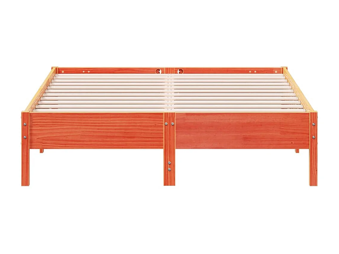 Cadre de lit sans matelas cire marron 160x200cm bois pin massif