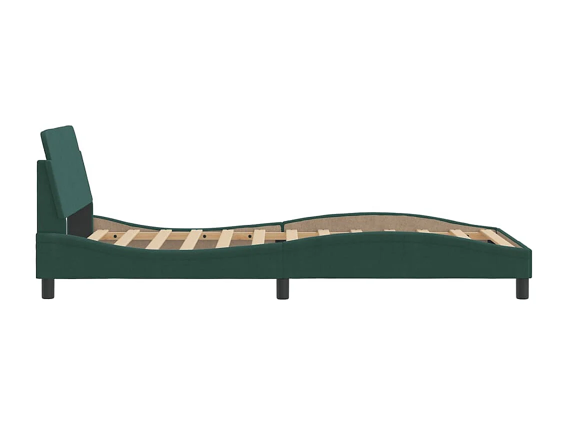 Cadre de lit sans matelas vert foncé 100x200 cm velours