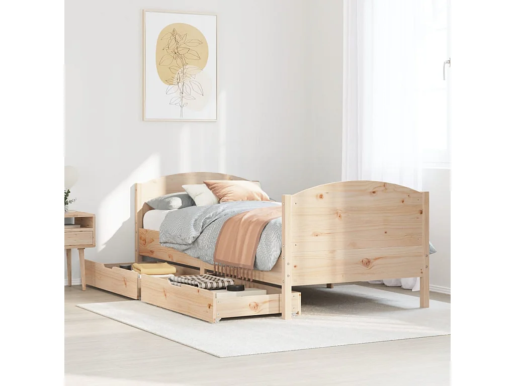 Cadre de lit sans matelas 100x200 cm bois massif de pin