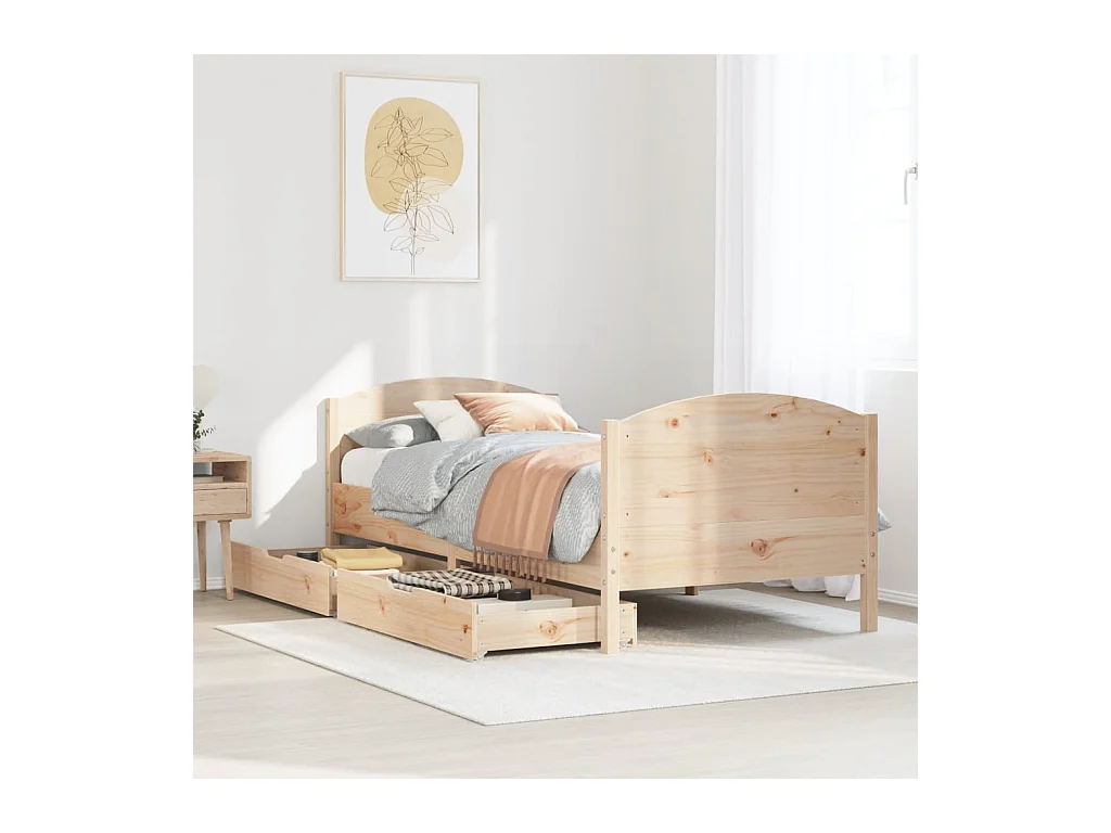 Cadre de lit sans matelas 100x200 cm bois massif de pin
