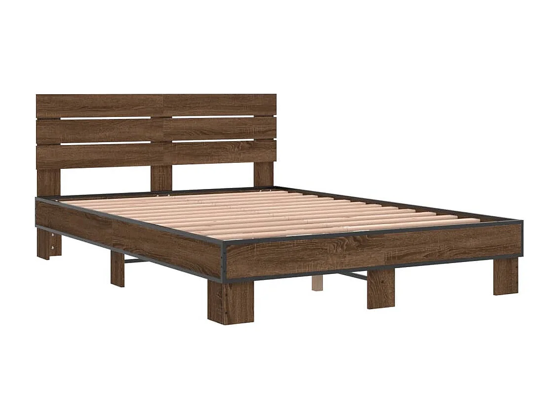 Cadre de lit sans matelas chêne marron 120x200 cm