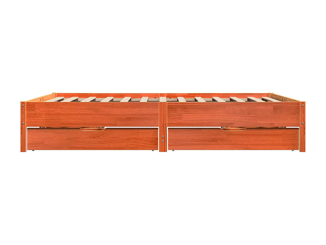 Cadre de lit sans matelas cire marron 200x200cm bois pin massif