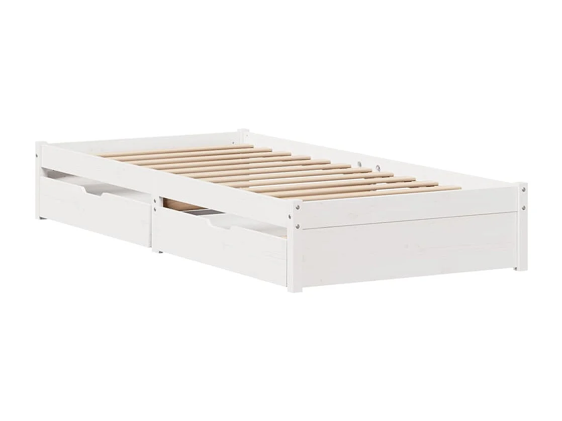 Cama sem colchão 90x190 cm madeira de pinho maciça branco