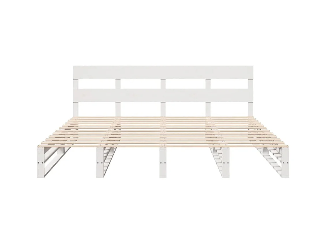 Giroletto senza Materasso Bianco 200x200 cm Legno Massello Pino