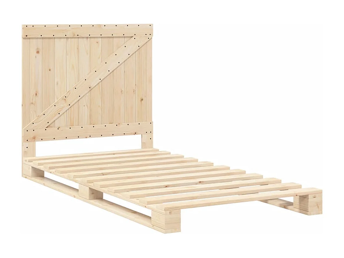 Estrutura de cama com cabeceira 100x200cm pinho maciço