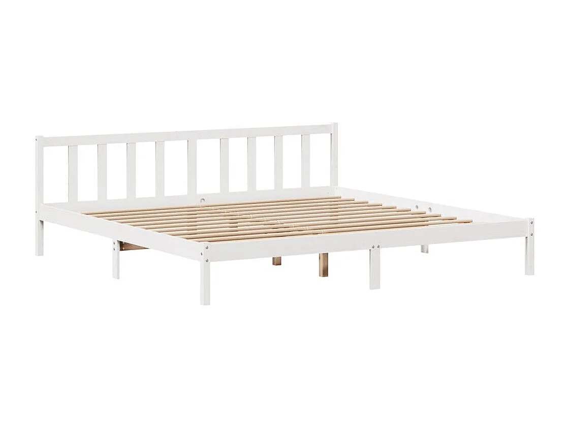 Cama sem colchão 180x200 cm madeira de pinho maciça branco