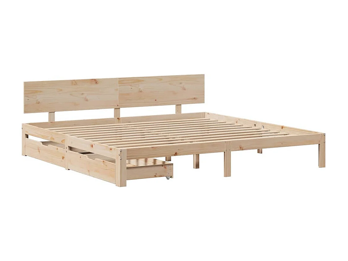 Cadre de lit avec tiroirs sans matelas 200x200 cm