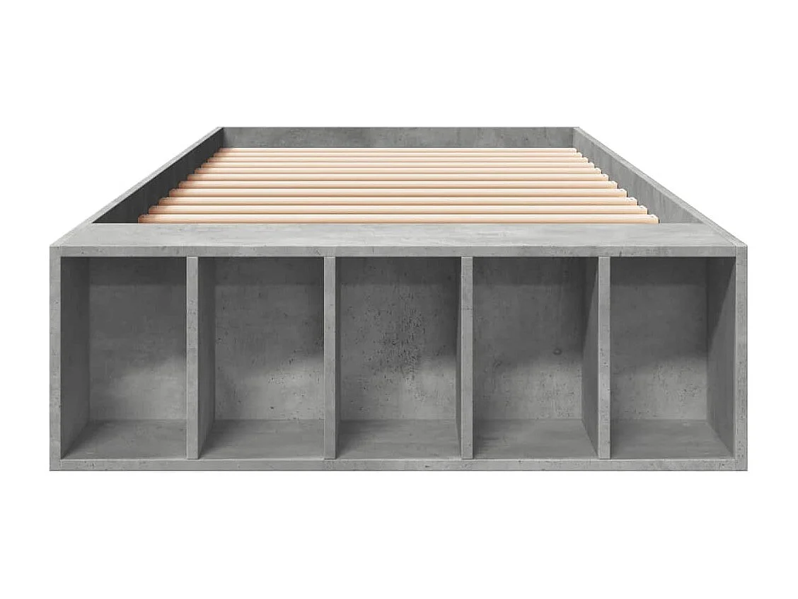 Cadre de lit sans matelas gris béton 90x190 cm