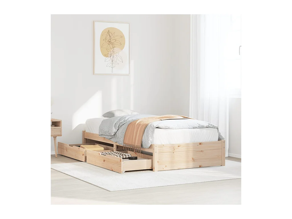 Bedframe zonder matras massief grenenhout 90x190 cm