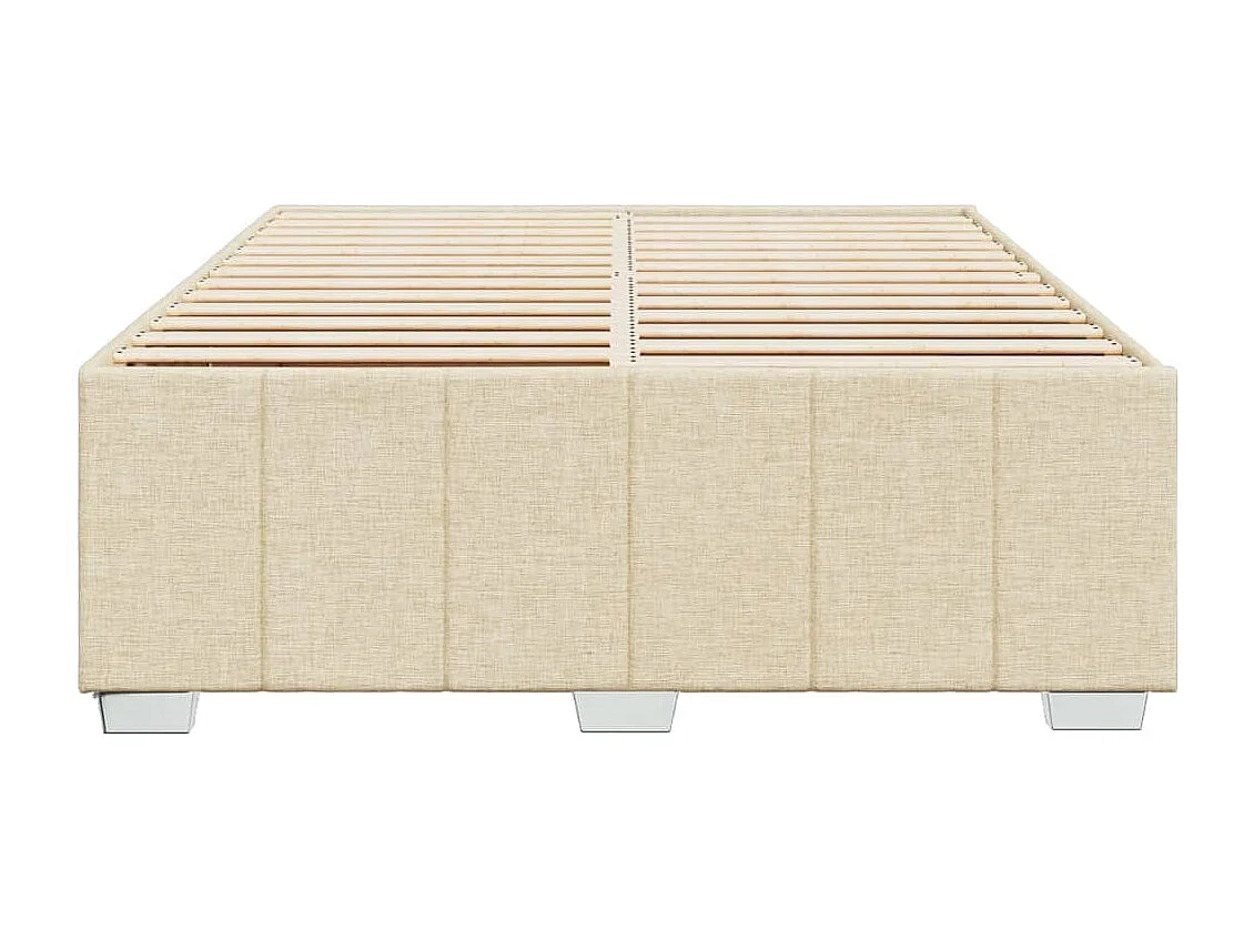 Cadre de lit sans matelas crème 140x190 cm tissu