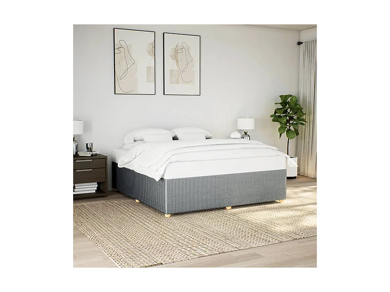 Cadre de lit sans matelas gris clair 180x200 cm tissu