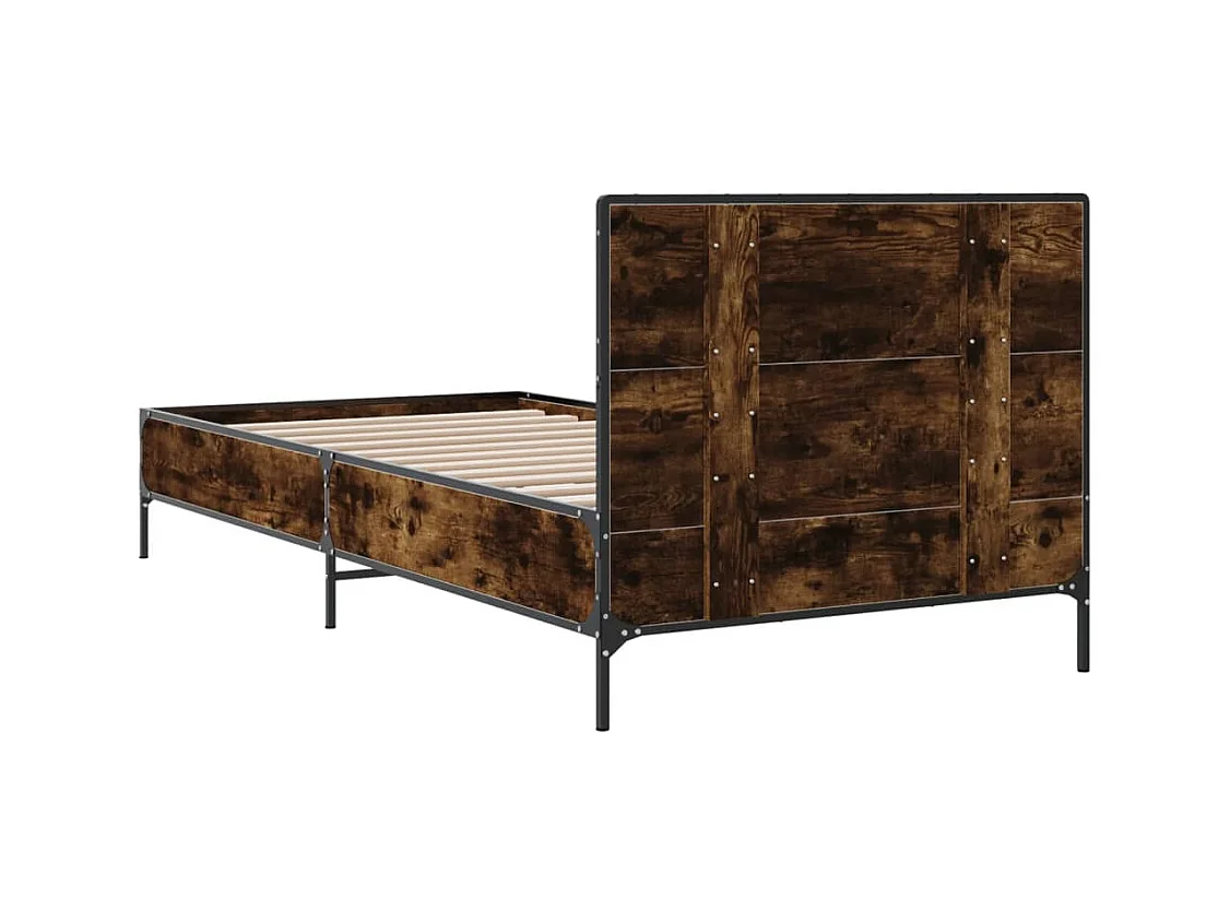 Cadre de lit sans matelas chêne fumé 100x200 cm