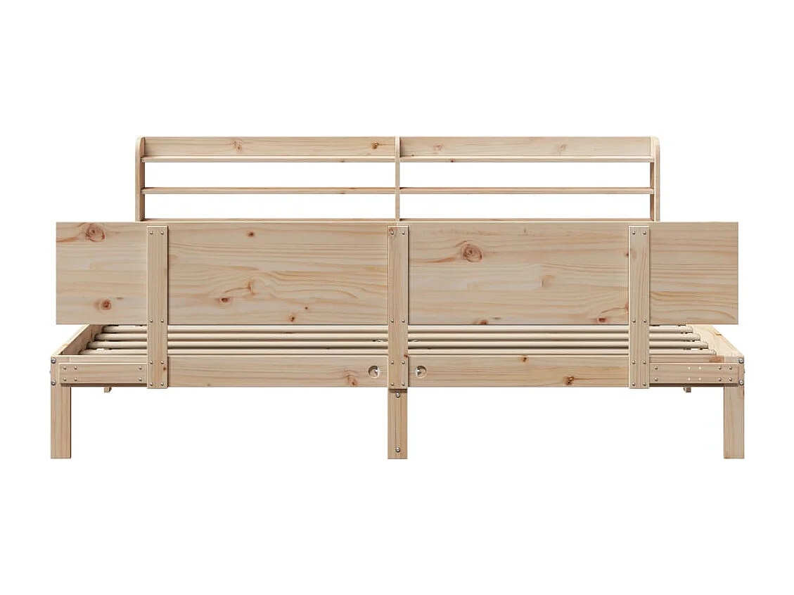 Bedframe met hoofdbord massief grenenhout 180x200 cm