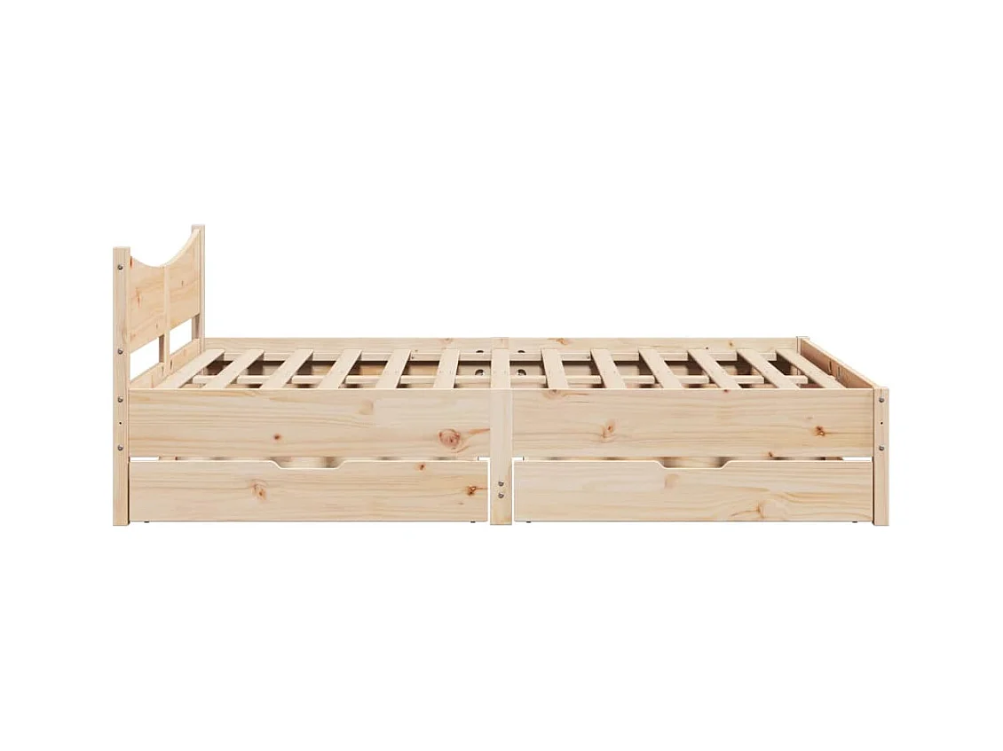 Bedframe met lades massief grenenhout 140x190 cm