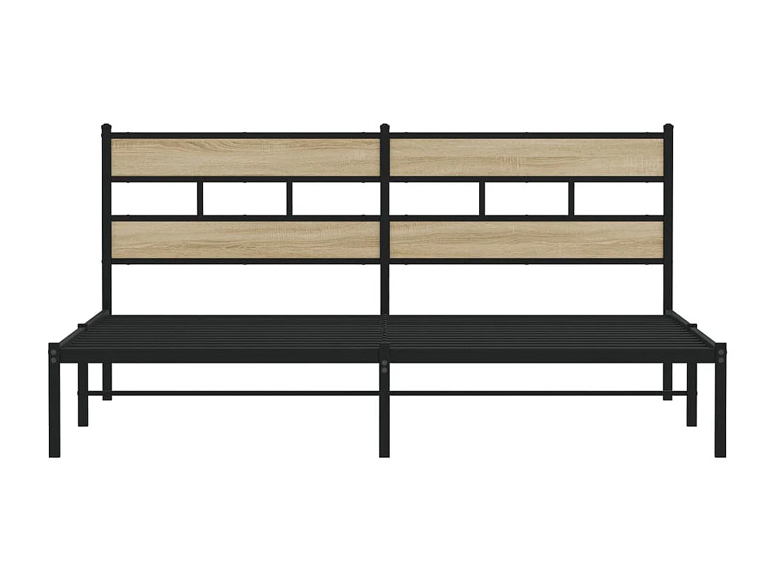Cadre de lit en métal sans matelas chêne sonoma 180x200 cm