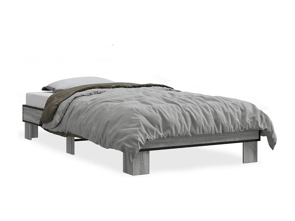 Cadre de lit sans matelas sonoma gris 75x190 cm