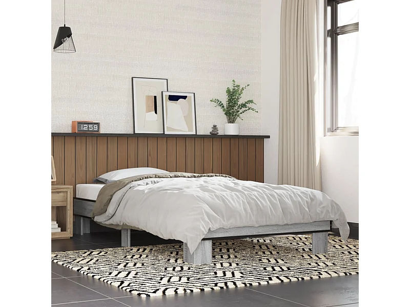 Cadre de lit sans matelas sonoma gris 75x190 cm