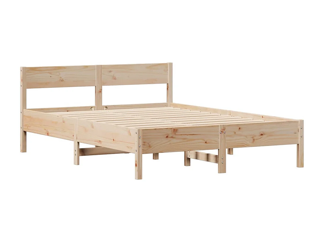 Estructura de cama sin colchón madera de pino blanco 150x200 cm