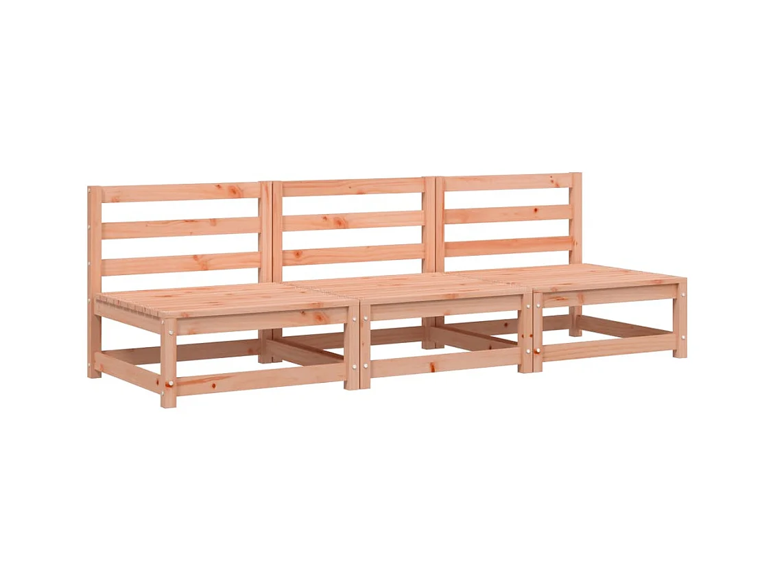 Canapés de jardin sans accoudoirs 3 pcs bois massif douglas