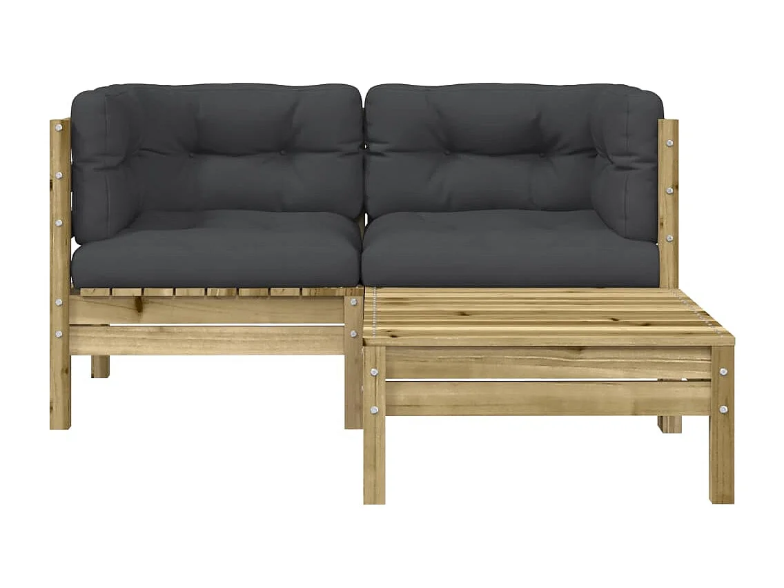 Móveis de jardim com almofadas 12 unidades de resina tecida bege