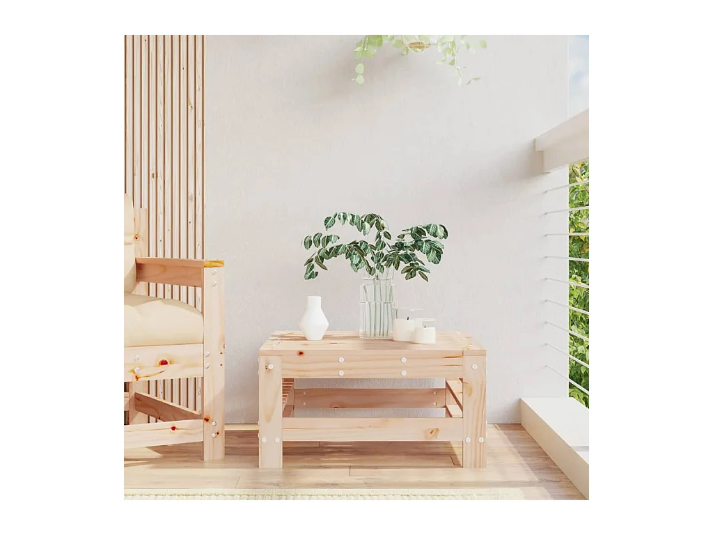 Repose-pied de jardin bois de pin massif