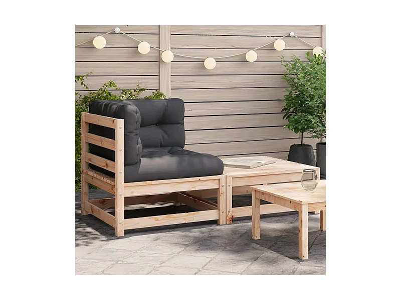 Divano ad angolo da giardino con cuscini e poggiapiedi