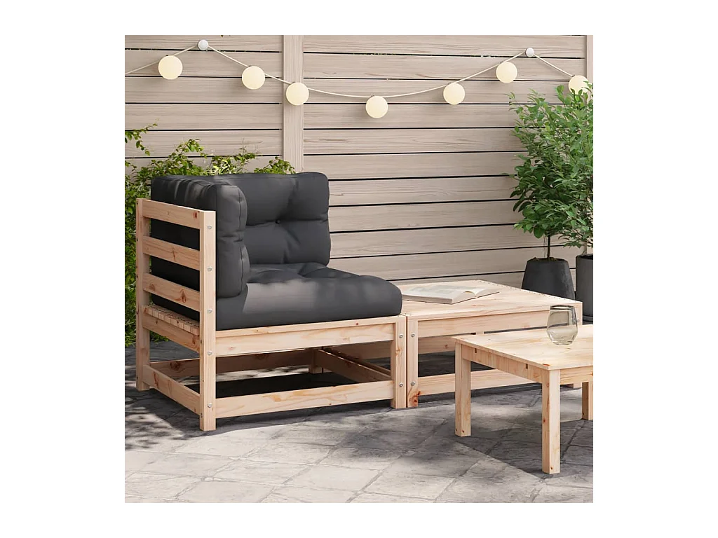 Canapé d'angle de jardin avec coussins et repose-pieds