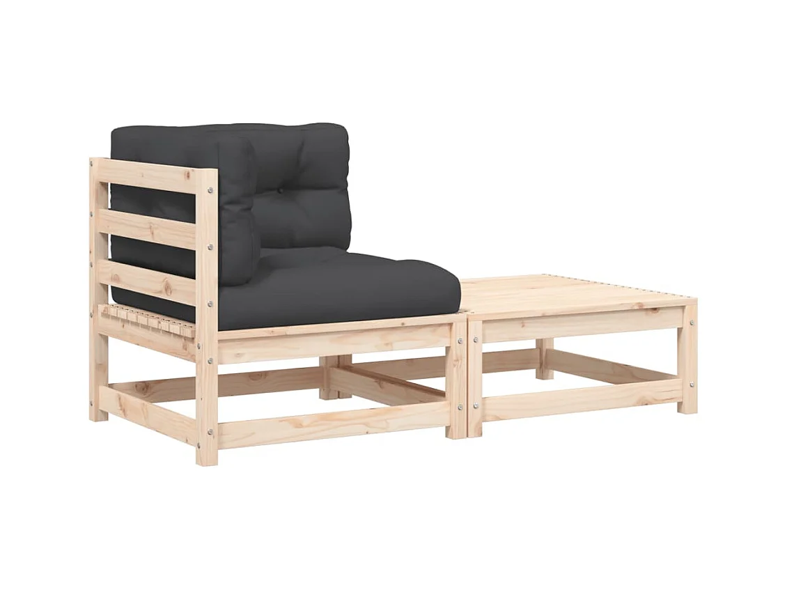 Canapé d'angle de jardin avec coussins et repose-pieds