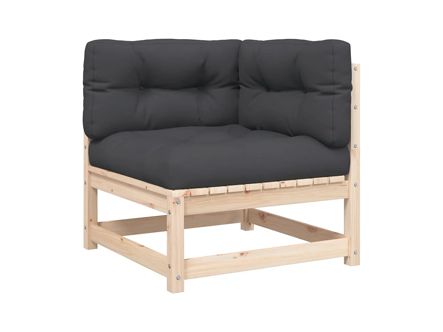 Canapé d'angle de jardin avec coussins et repose-pieds