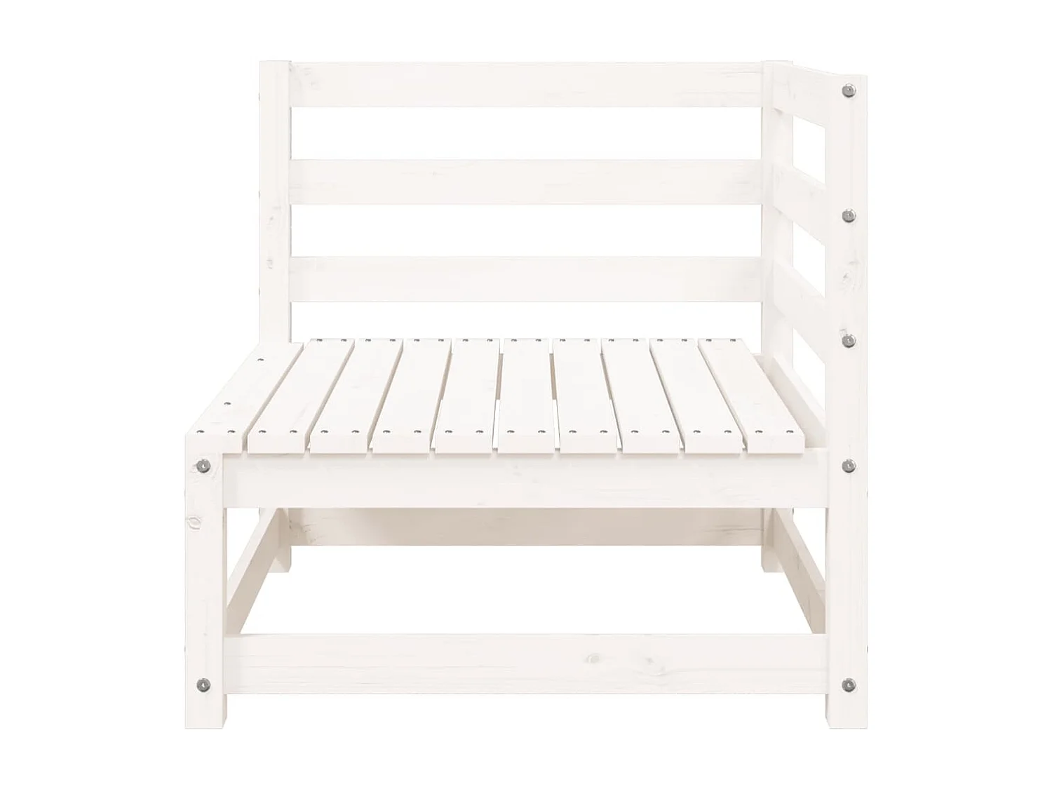 Weißes 3-Sitzer-Gartensofa aus massivem Kiefernholz