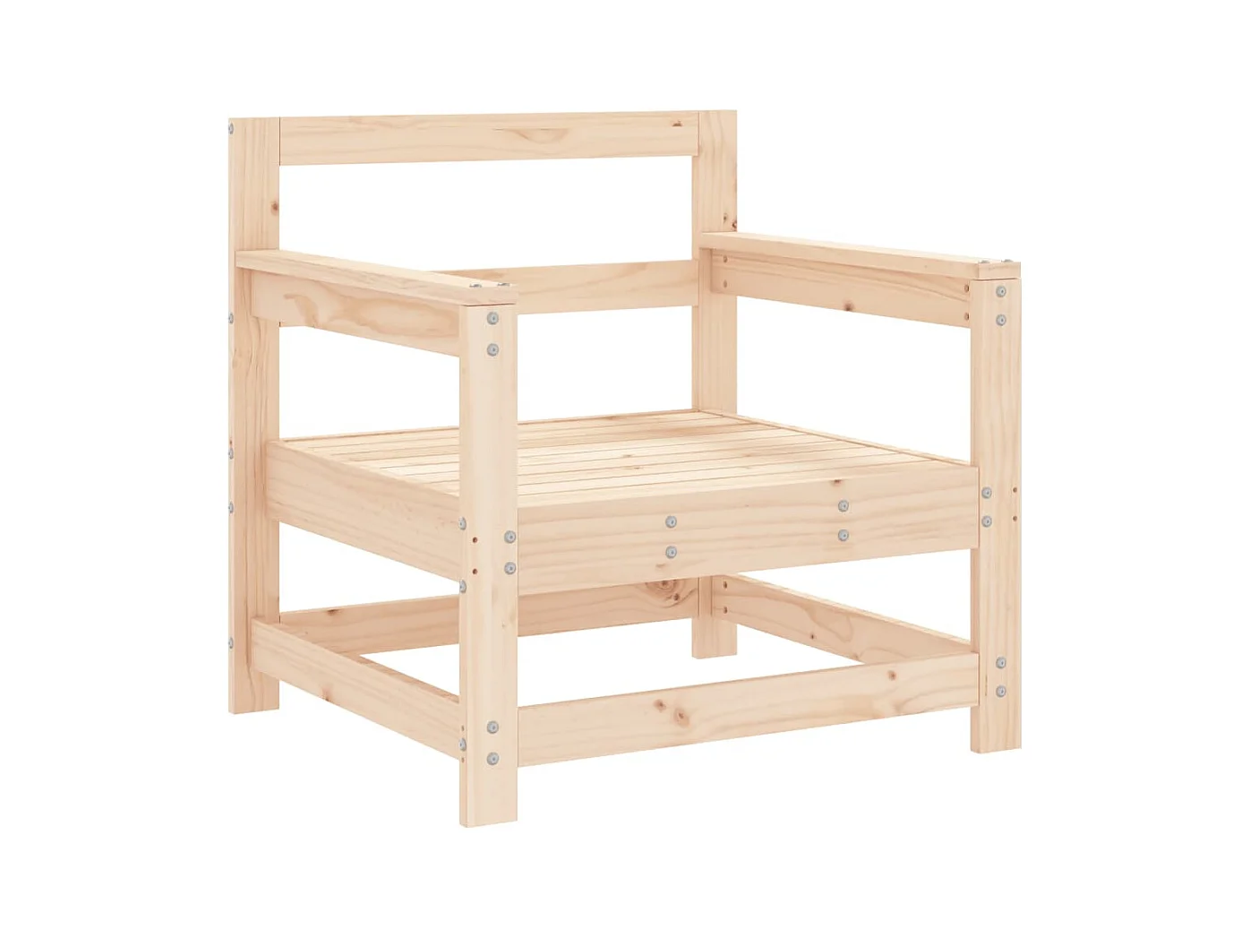 Set di 2 sedie da giardino in legno di pino massiccio