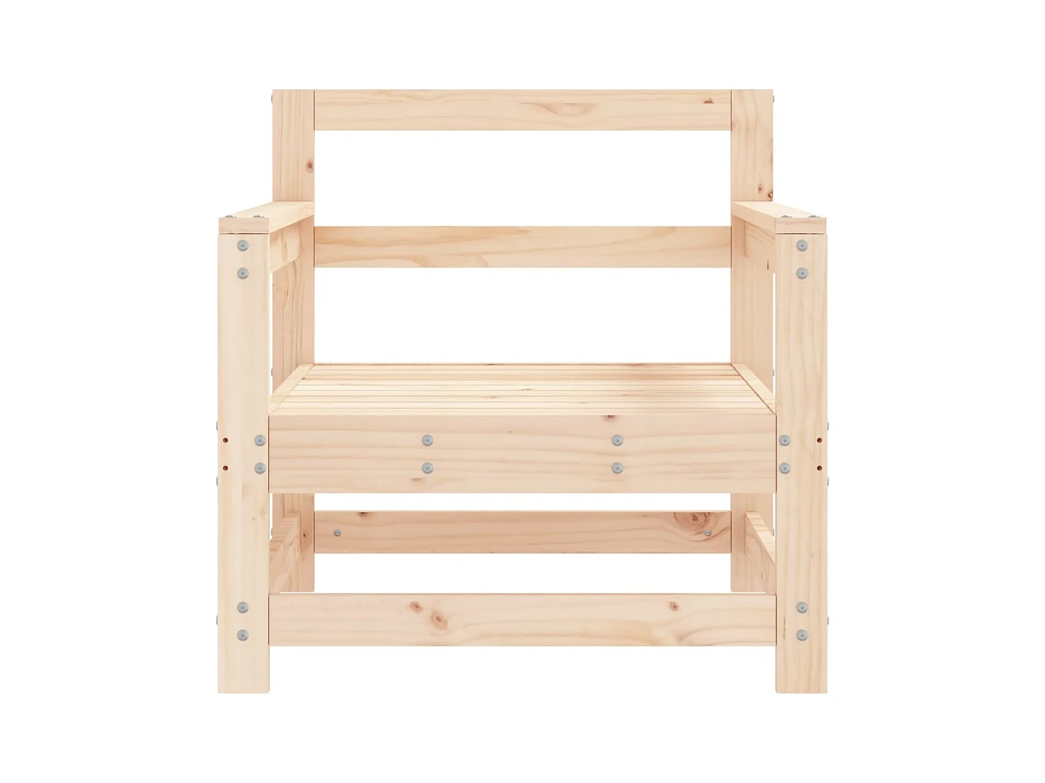 Set di 2 sedie da giardino in legno di pino massiccio