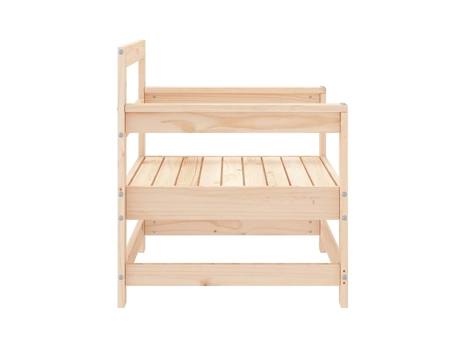 Set di 2 sedie da giardino in legno di pino massiccio
