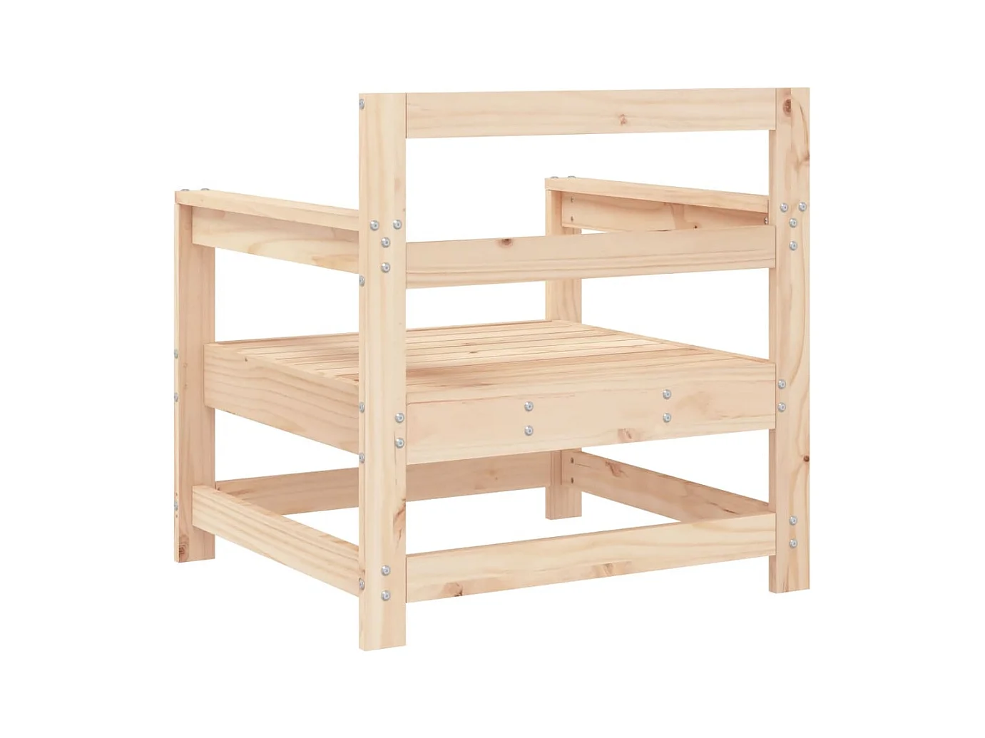 Set di 2 sedie da giardino in legno di pino massiccio
