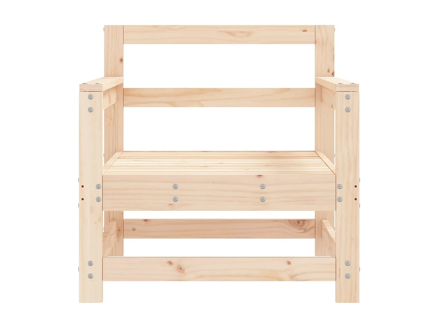 Set di 2 sedie da giardino in legno di pino massiccio