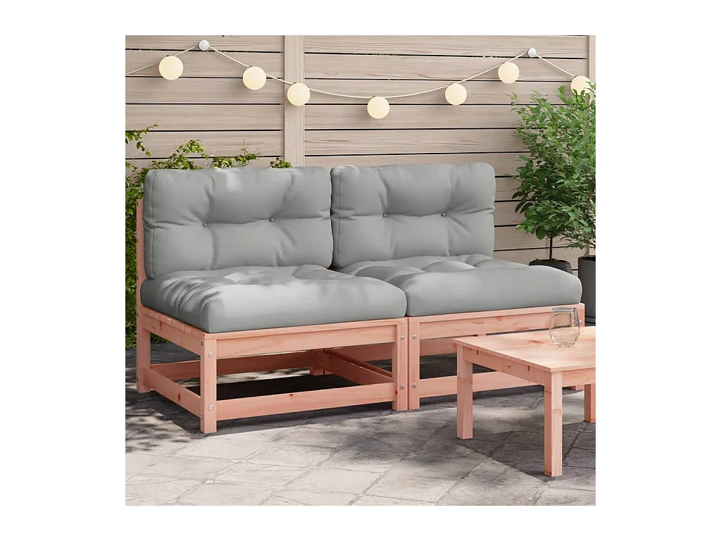 Armloze tuinbanken met kussens 2 st