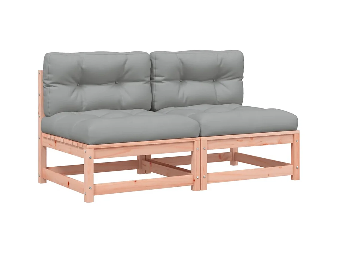 Armloze tuinbanken met kussens 2 st