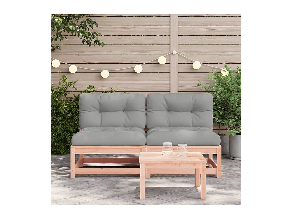 Armloze tuinbanken met kussens 2 st