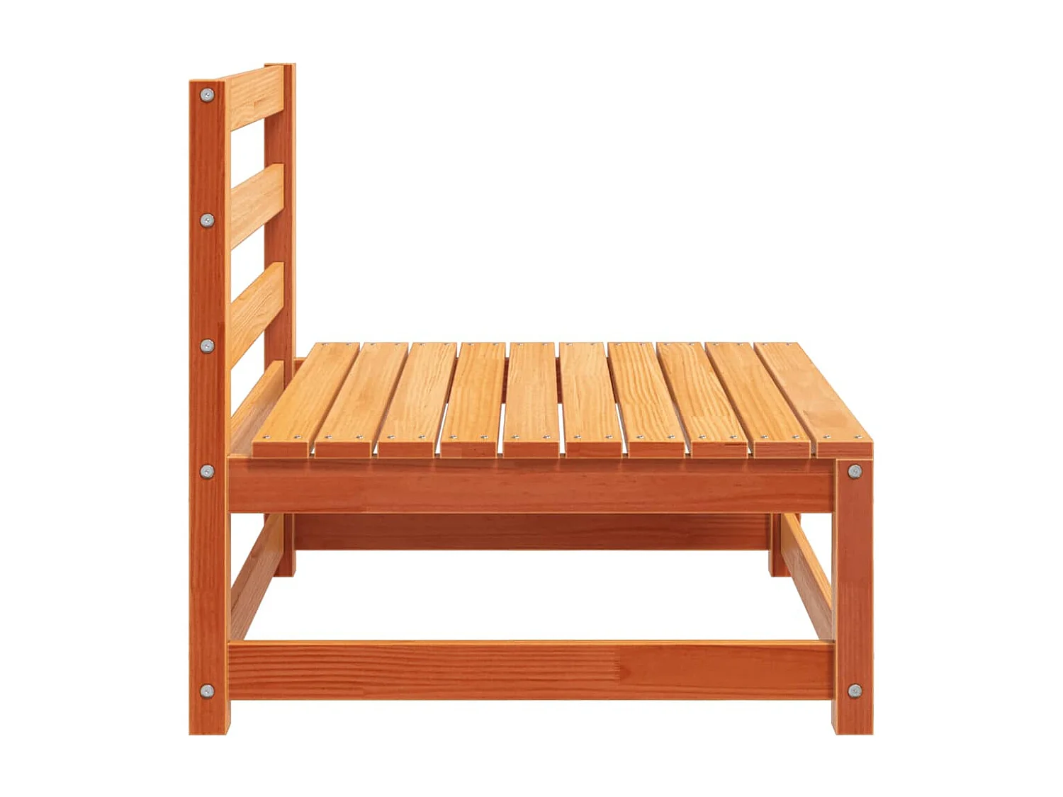 Gartensofas ohne Armlehnen, 2 Stück, massives Kiefernholz