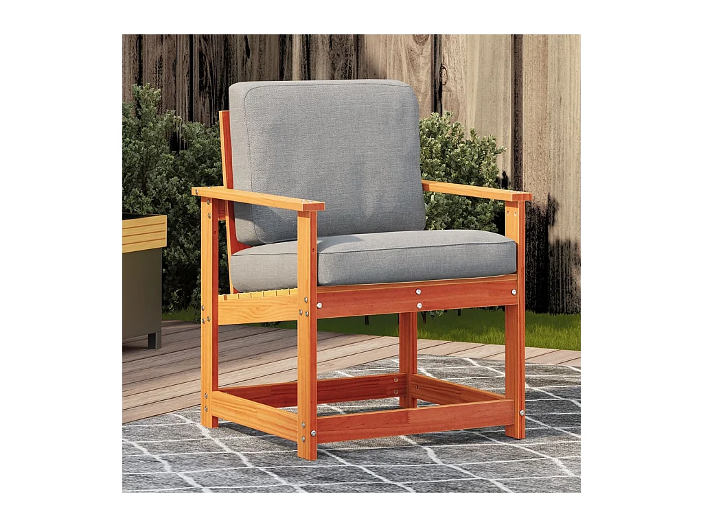 Bruine wax tuinstoel 62x56x77 cm massief grenenhout