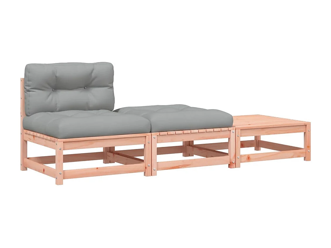 Canapé de jardin sans accoudoirs avec coussins et repose-pieds