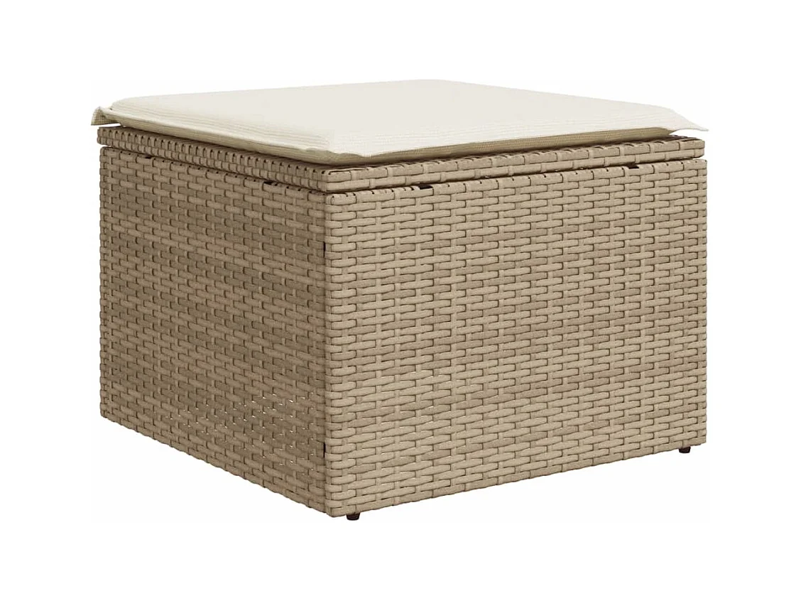 Mobile da giardino con cuscini 7 pz in resina intrecciata beige
