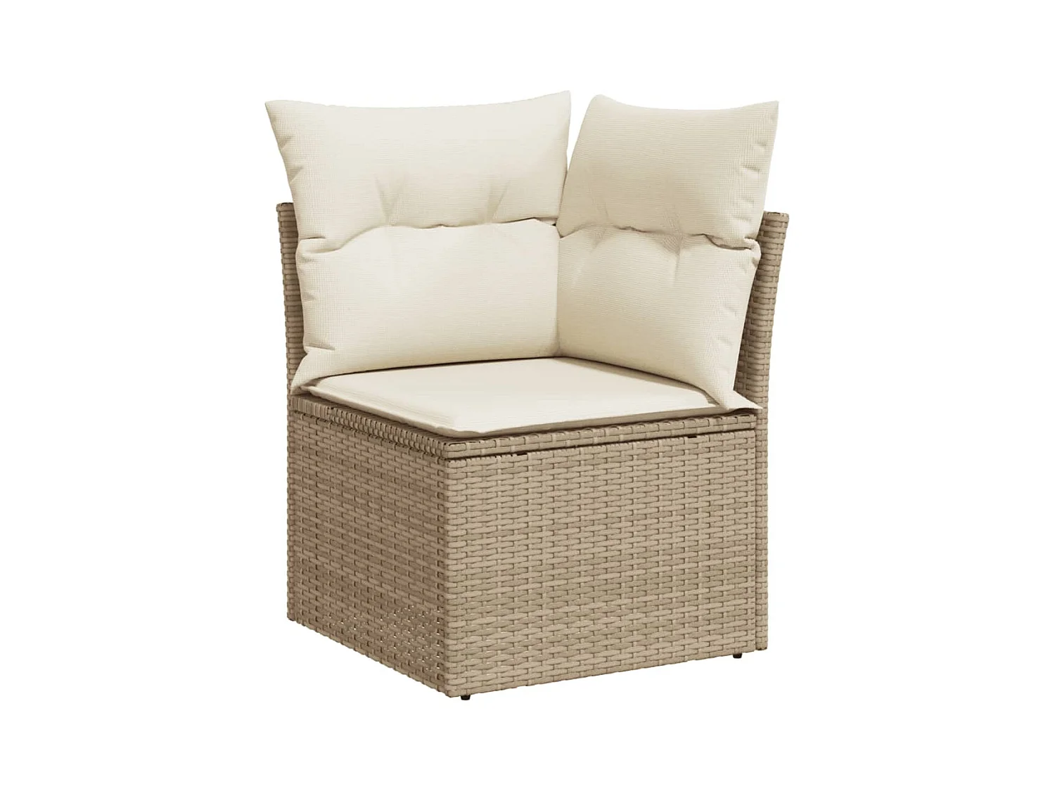 Mobile da giardino con cuscini 7 pz in resina intrecciata beige