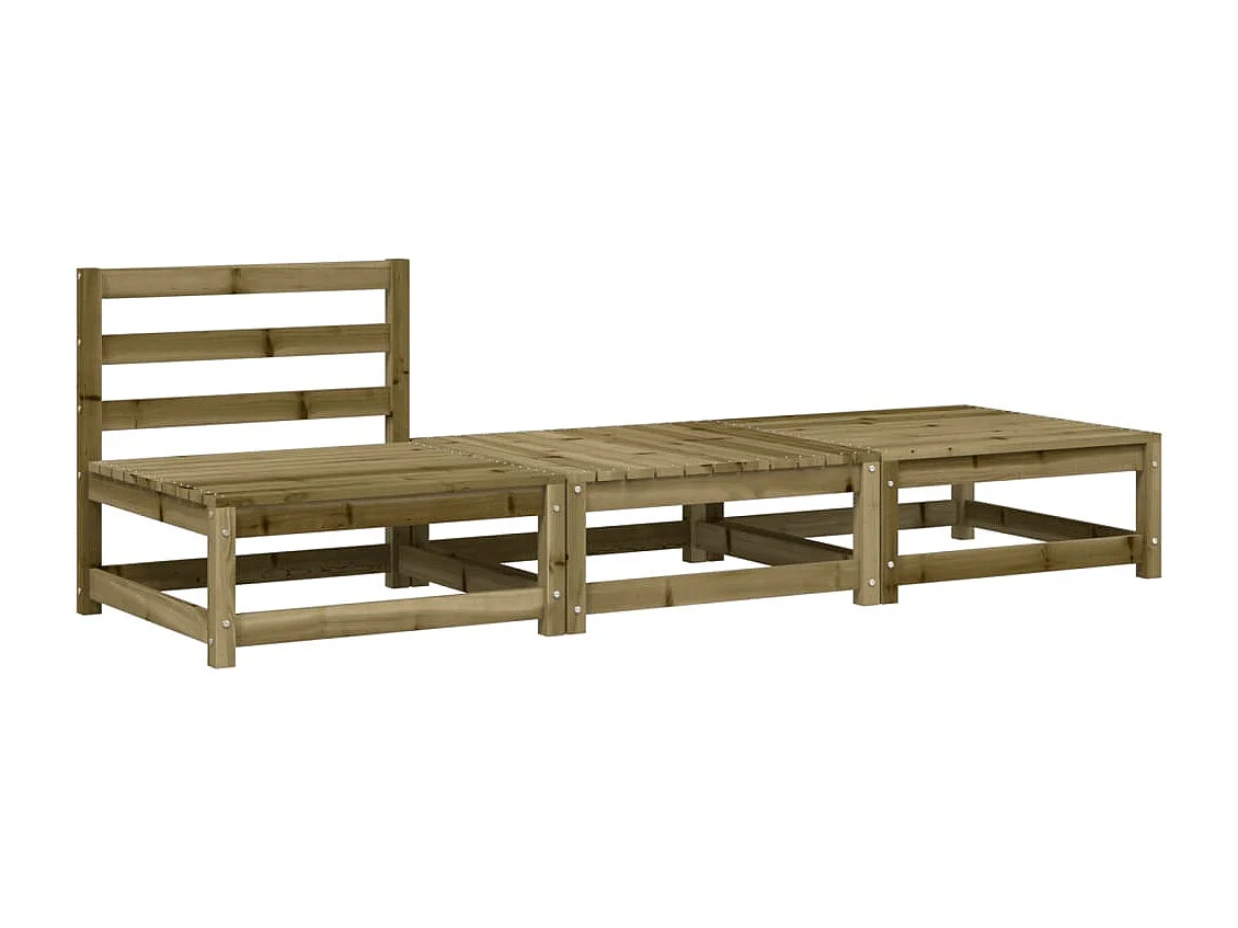 Canapé de jardin sans accoudoirs avec coussins et repose-pieds