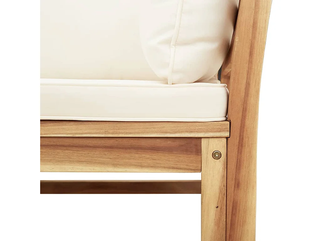 Salon de jardin 6 pcs avec coussins bois d'acacia solide