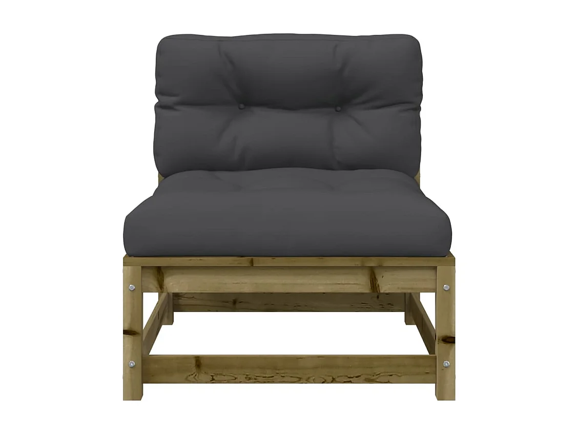 Canapé de jardin sans accoudoirs avec coussins et repose-pieds