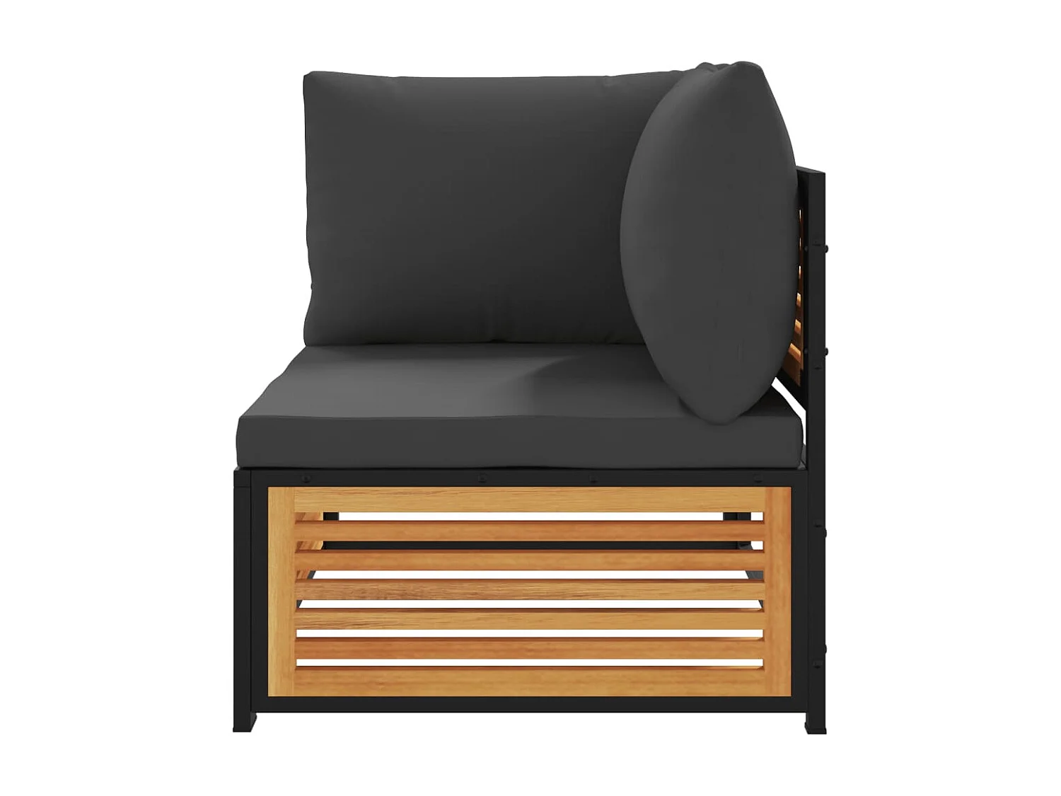 Garten-Ecksofa mit Kissen aus massivem Akazienholz