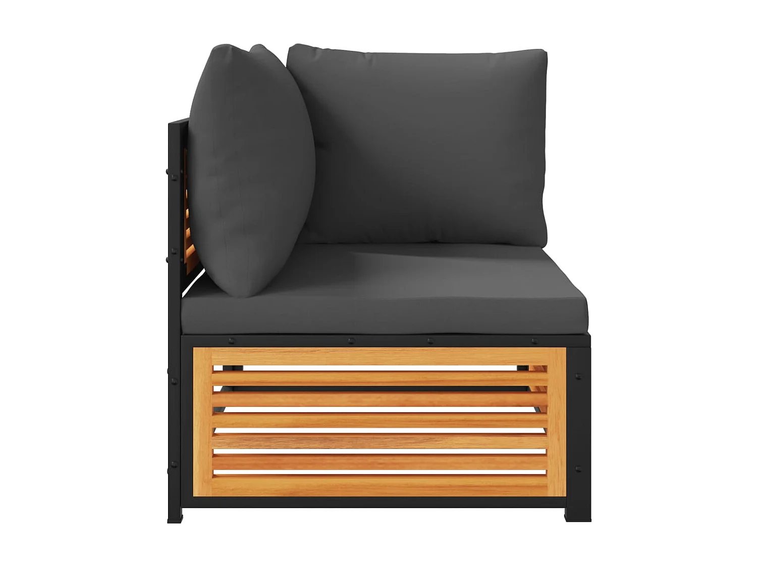 Garten-Ecksofa mit Kissen aus massivem Akazienholz