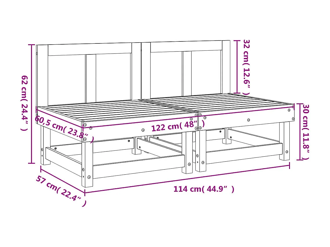 Canapé d'angle de jardin bois massif douglas